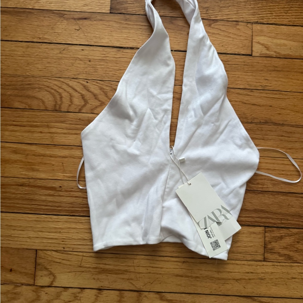 Zara White Halter Top